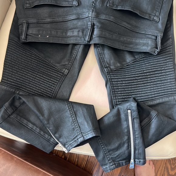ALLSAINTS iconic black Gracie Biker jeans in coated black. Sz 29. - Picture 8 of 8